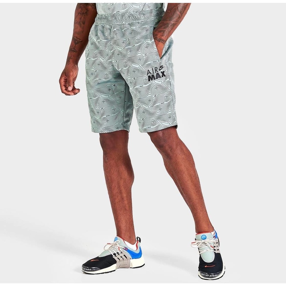 MEN'S NIKE AIR MAX ALL-OVER PRINT SHORTS SIZE LARGE GRAY NEW WITH TAGS
